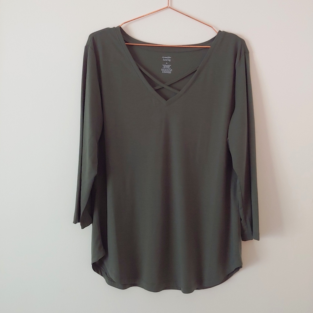 Olive green top size XL